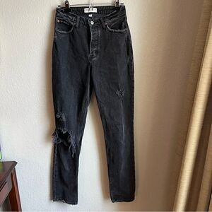 Abercrombie & Fitch The Dad High Rise Curve Love Jean Black